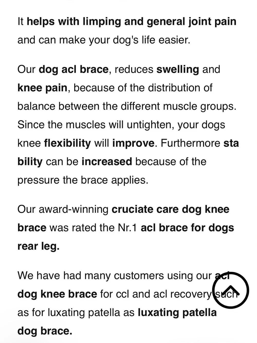 Tailwind Black Knee Brace for Dogs - Cruciate Support with Orthopedic Harness